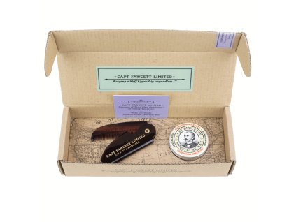 Darčekový set Cpt. Fawcett — Expedition Strength Moustache Wax & Comb