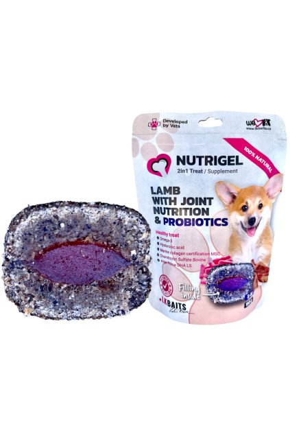 Kloubní výživa Nutrigel pochoutka Jehně a probiotika 150g - LK