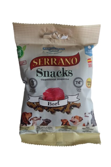 Poloměkké výcvikové kostičky hovězí Serrano 85g - Mediterranean