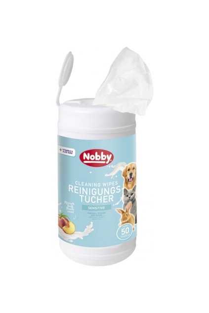 Vlhčené ubrousky v tubě s Aloe Vera a vitamínem E (50 ks) - Nobby