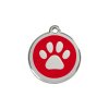 Identifikační známka pro psa s rytím na přání Červená (různé vzory) - Red Dingo