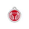 Identifikační známka pro psa s rytím na přání Červená (různé vzory) - Red Dingo