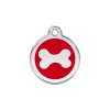 Identifikační známka pro psa s rytím na přání Červená (různé vzory) - Red Dingo
