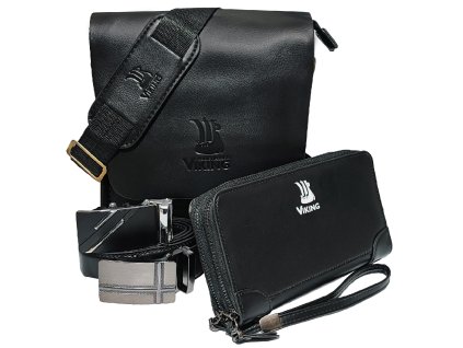 VIKING souprava torby, portfelu i paska z dárkem (Rozmiar setu taška + portfel + opasek)