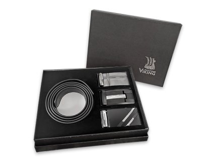 Zestaw prezentowy męskich pasków z automatyczną klamrą z serii Blackline (Długość paska 110cm.)