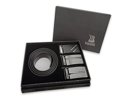 Zestaw prezentowy męskich pasków z automatyczną klamrą z serii Silverlines (Długość paska 110cm.)