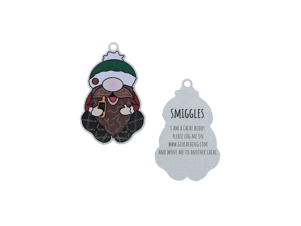 Smiggles the Gnome Cache Buddy Travel Tag
