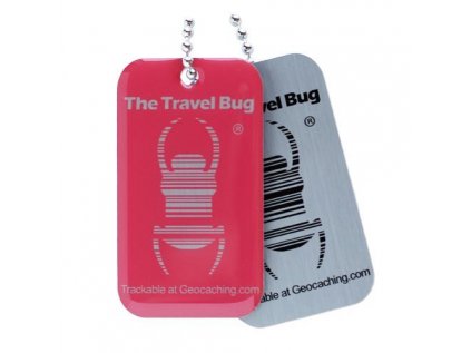 PINK Geocaching QR Travel Bug® - Glow in the dark