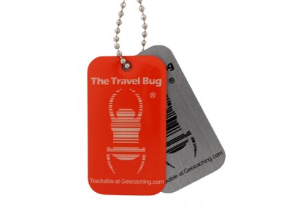 ORANGE Geocaching QR Travel Bug® - Glow in the dark
