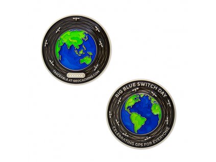 Big Blue Switch Day Geocoin