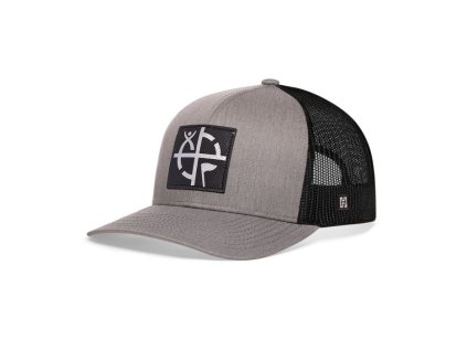 Geocaching Trucker Hat- Gray with Black/Silver Patch