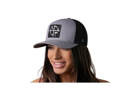 Geocaching Trucker Hat- Gray with Black/Silver Patch