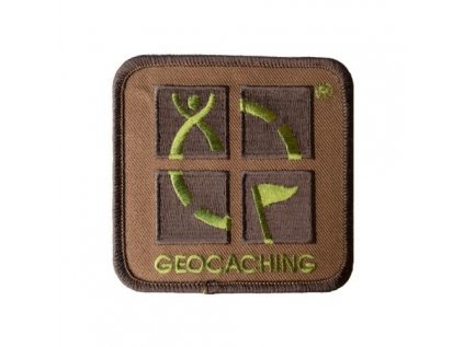 Nášivka s logom Geocaching - hnedá.