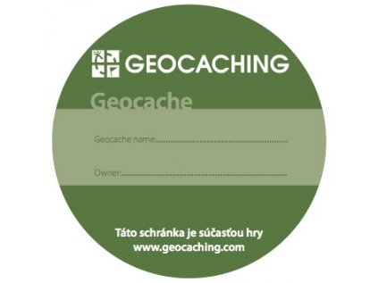 Nálepka na kešku okľúčla.Geocaching sticker on geocache.