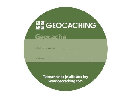 Nálepka na kešku okľúčlaGeocaching sticker on geocache.