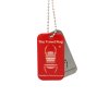 RED Geocaching QR Travel Bug® - Glow in the dark