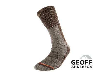 Merino ponožky Geoff Anderson Woolly sock hnědé