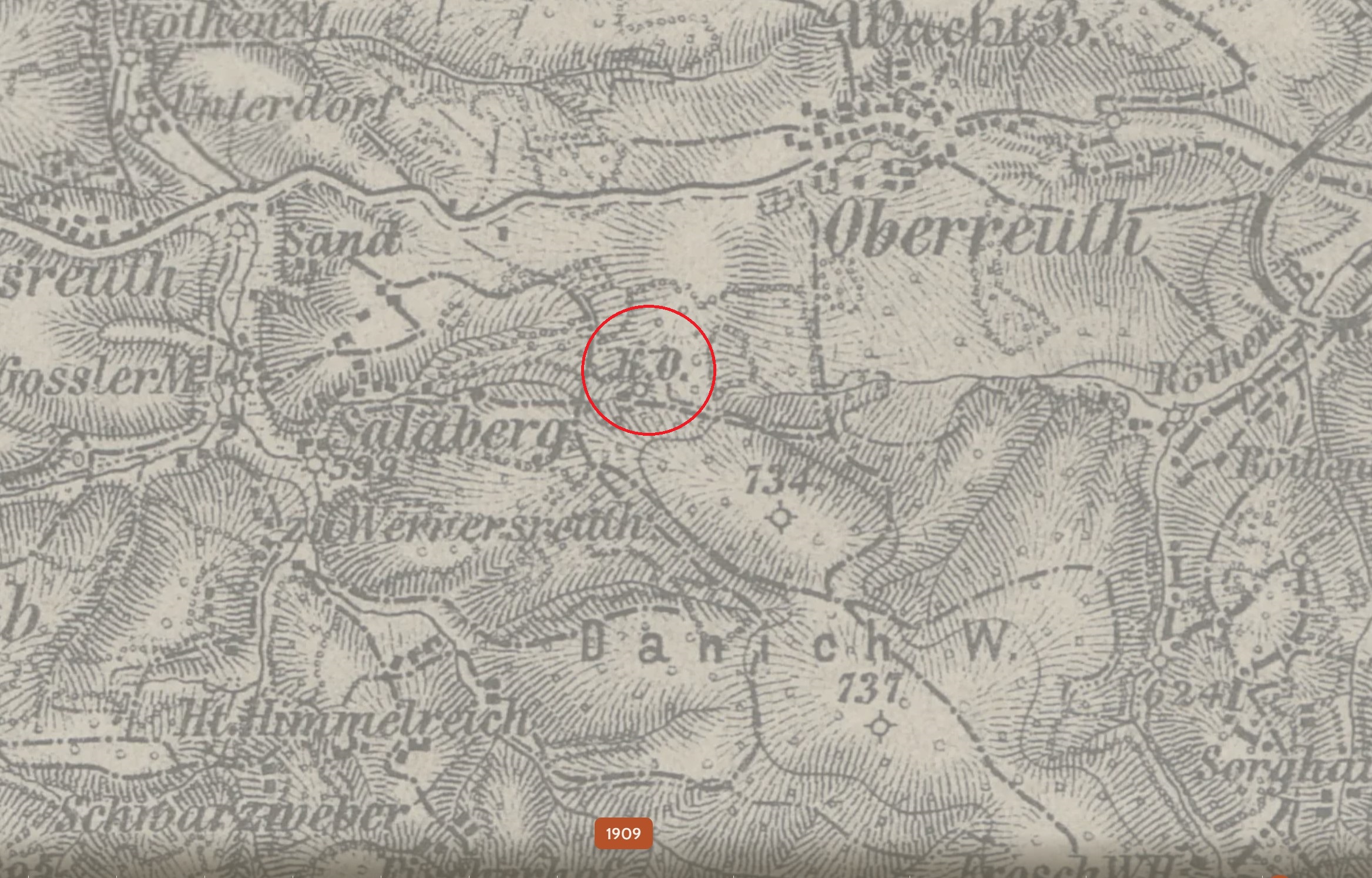 mapa-as-zemepisny-voj-ustav-1909-1ku75000-vyrez-vapenka-K.O.-jeden-objekt-vyznaceni