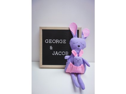 zajíček s miminkem fialová