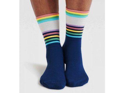 Bavlněné ponožky Clara Rainbow Stripe blue 37-40