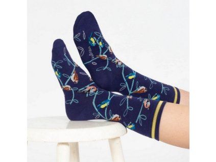 Bavlněné ponožky Multi Bird blue 37-40