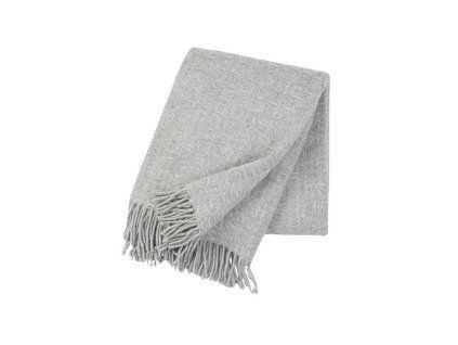vlneny pled twist light grey 130x200