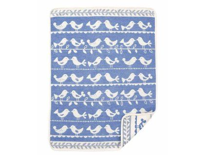 Dětská deka Birds blue (chenille) 70x90