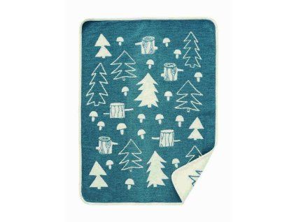 Dětská deka Mushroom blue (chenille) 70x90