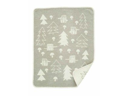 Dětská deka Mushroom grey (chenille) 70x90