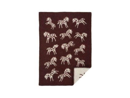 Vlněná dětská deka Pony brown 65x90