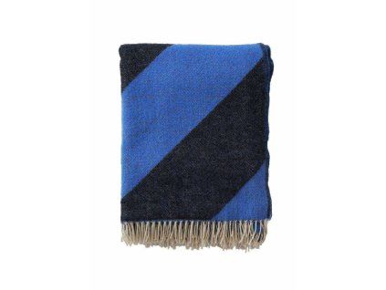 Merino pléd Angle blue black 130x200