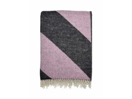 Merino pléd Angle pink black 130x200