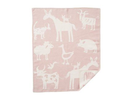 Dětská deka Farm pink 70x90