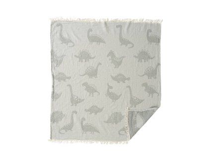 Bavlněná dětská deka Dino grey 75x90