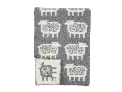 vlnena detska deka sheep grey