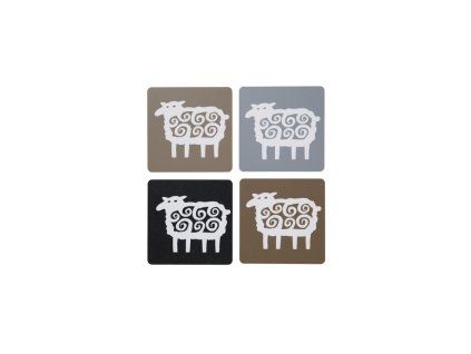 Tácky pod sklenice Sheep 4-set 9x9