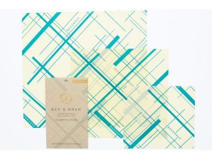 Potravinové ubrousky Bee's Wrap Assorted Teal 3-pack