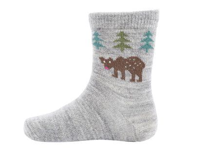 Dětské merino ponožky Bear grey