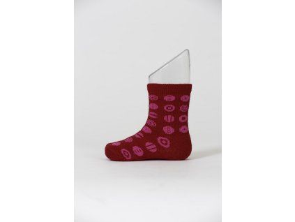 Dětské merino ponožky Candy red