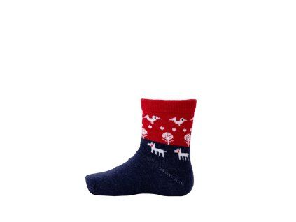 Dětské merino ponožky Nature red blue
