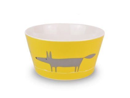 Miska Mr Fox Charcoal and Yellow 14x7cm