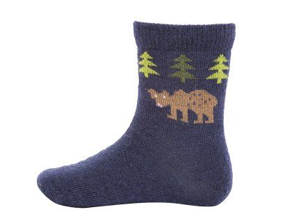 Dětské merino ponožky Bear navy
