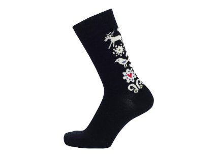 Merino ponožky Birds black