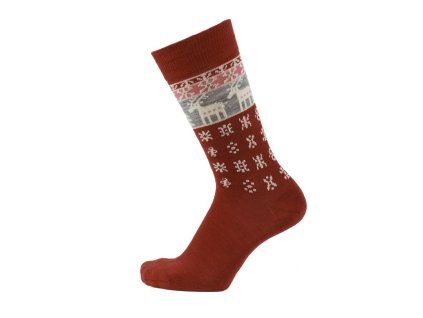 Merino ponožky Deer red