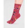 Bavlněné ponožky Skiing Cat red 37-40