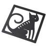 Kovová podložka Sitting Cat black 18x17