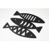 Kovová podložka Fish black 20x18