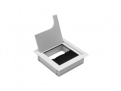 kabelová průchodka do stolu 80x80 stříbrná