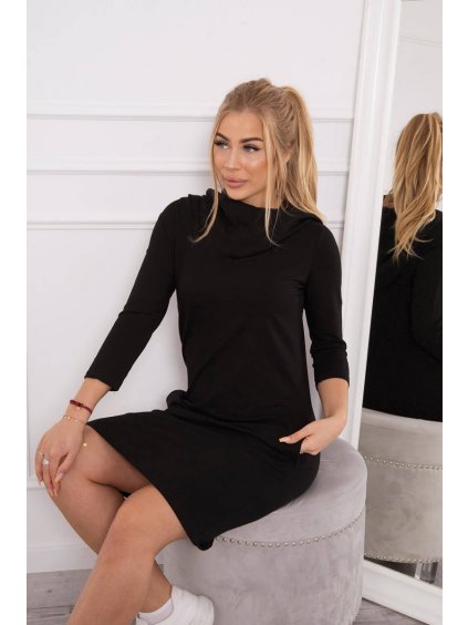 černé mikinové šaty