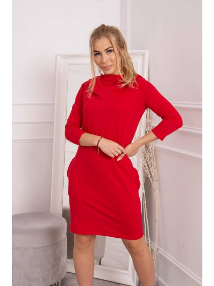 červené mikinové šaty